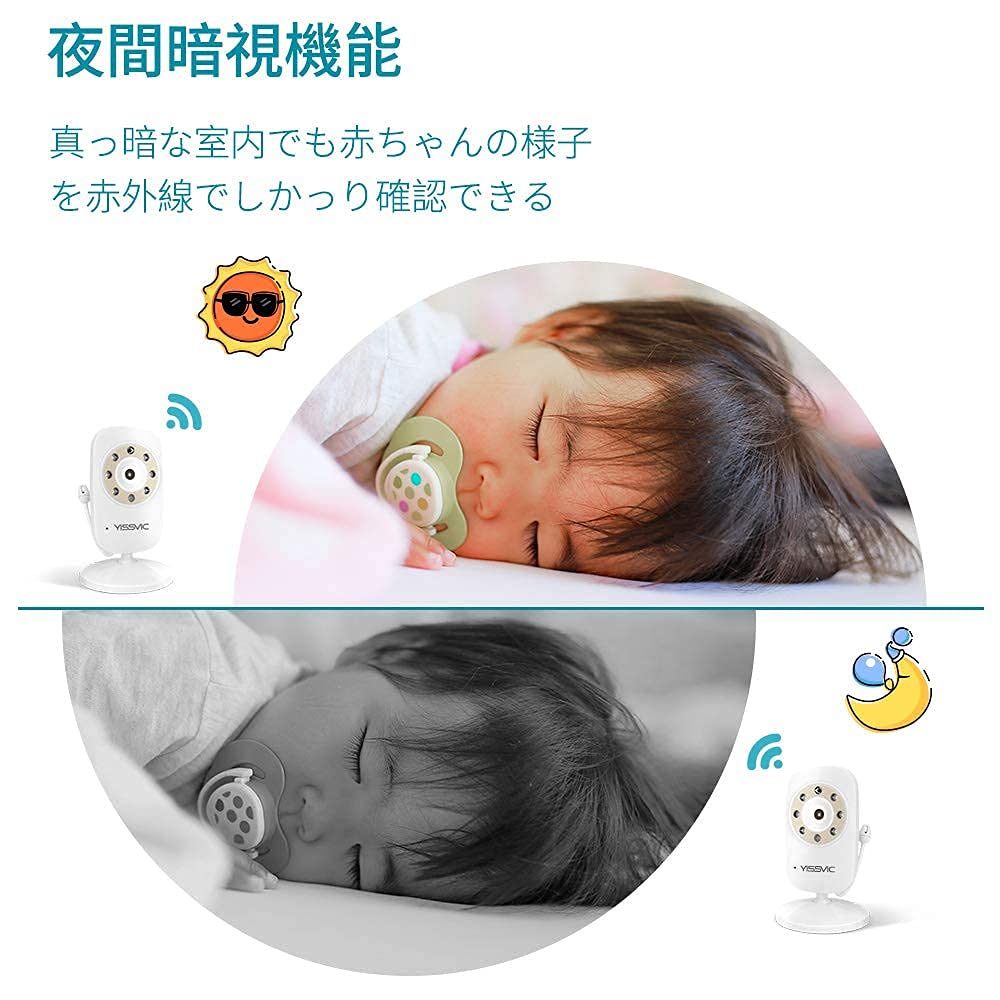 (交渉中)【値下げ】ベビーモニター YISSVIC 見守りカメラ 遠隔監視カメラ 双方向音声通信 暗視機能付き ベビーカメラ 出産祝いプレゼント 屋内での使用 日本語取扱説明書付き (2.4インチ) Amazon.co.jp: YISSVIC ベビーモニター 見守りカメラ 遠隔監視カメラ